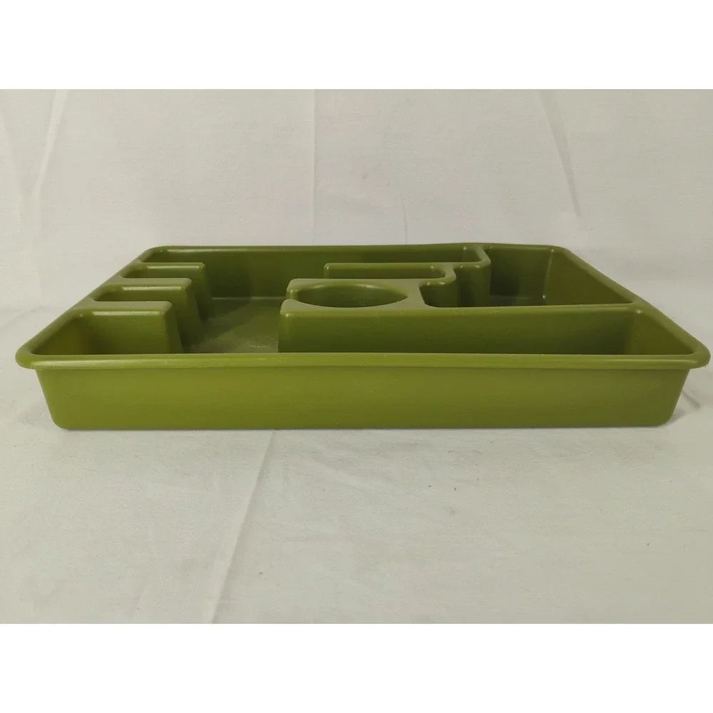 VTG MCM Rubbermaid‎ 2921 Avocado Green Silverware Tray Drawer Utensil Organizer